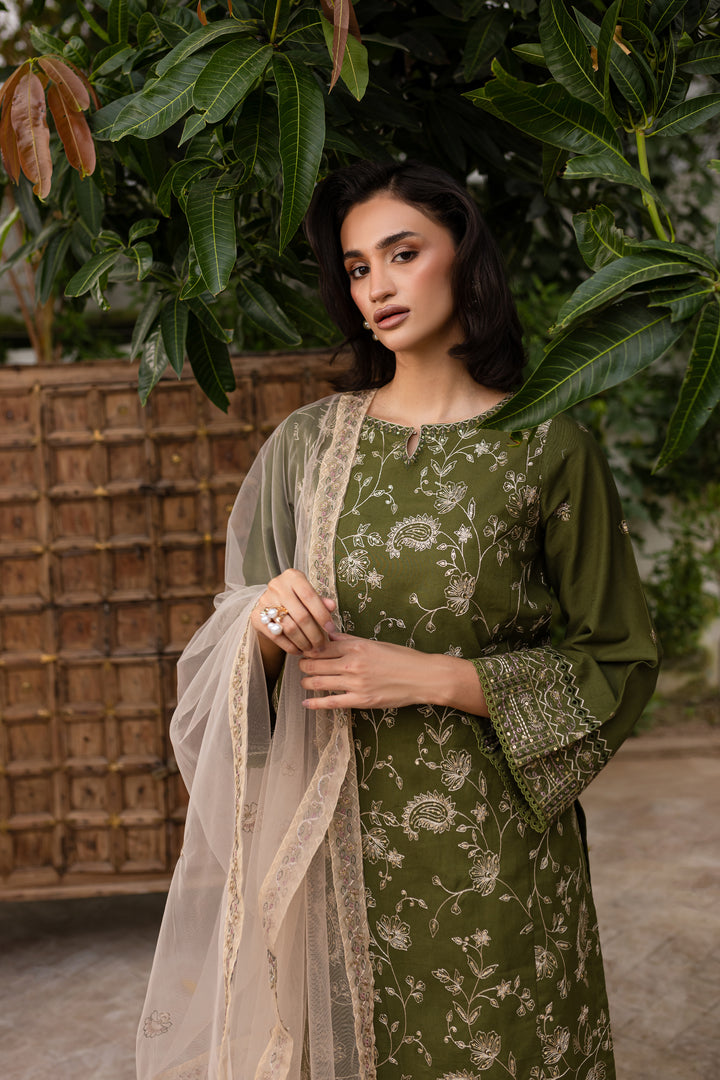 Lubana 3pc - Embroidered Khaddar Dress - BATIK