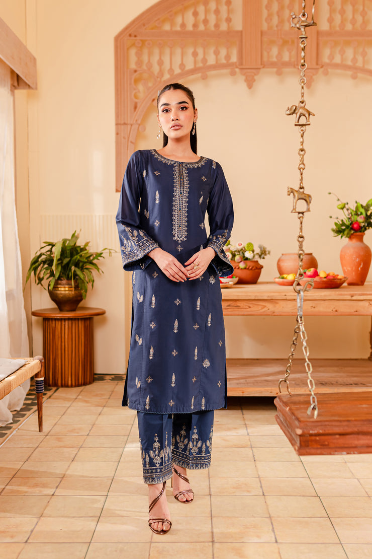 Emery 2Pc - Embroidered Lawn Dress - BATIK