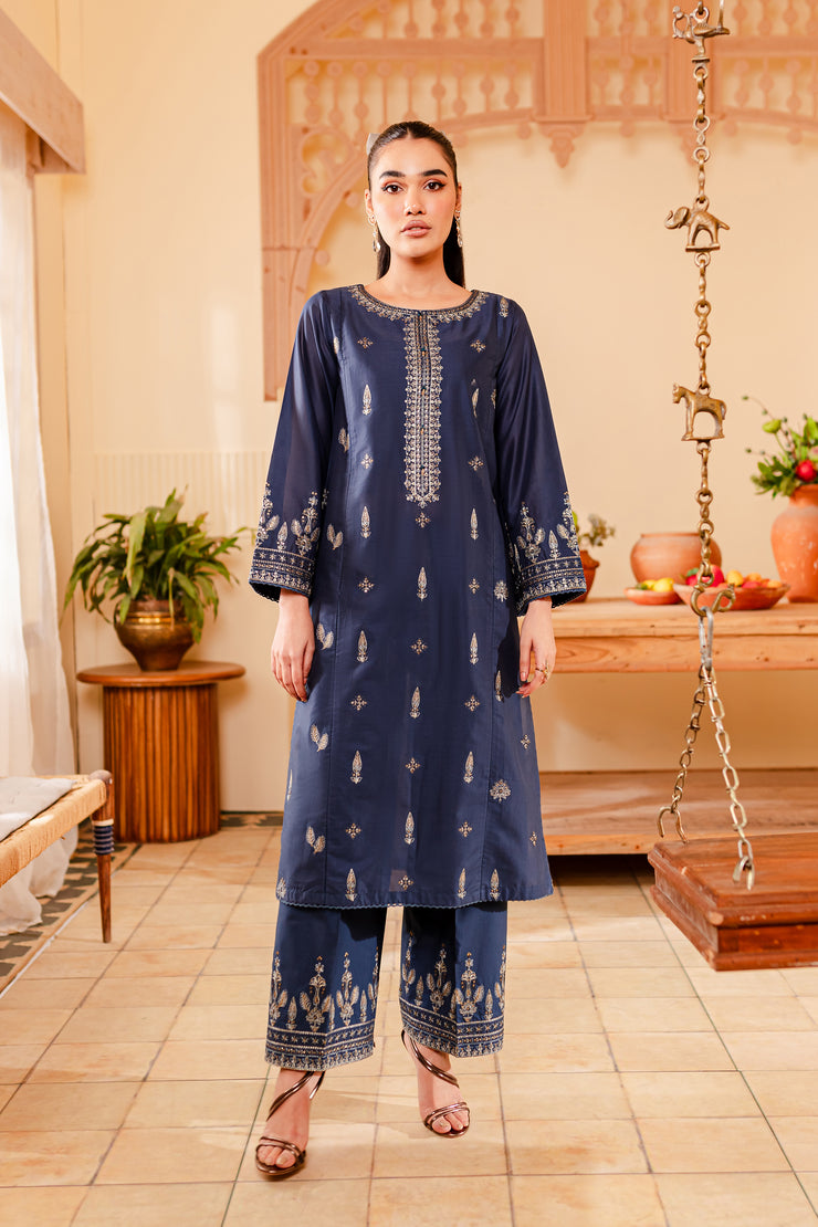 Emery 2Pc - Embroidered Lawn Dress - BATIK