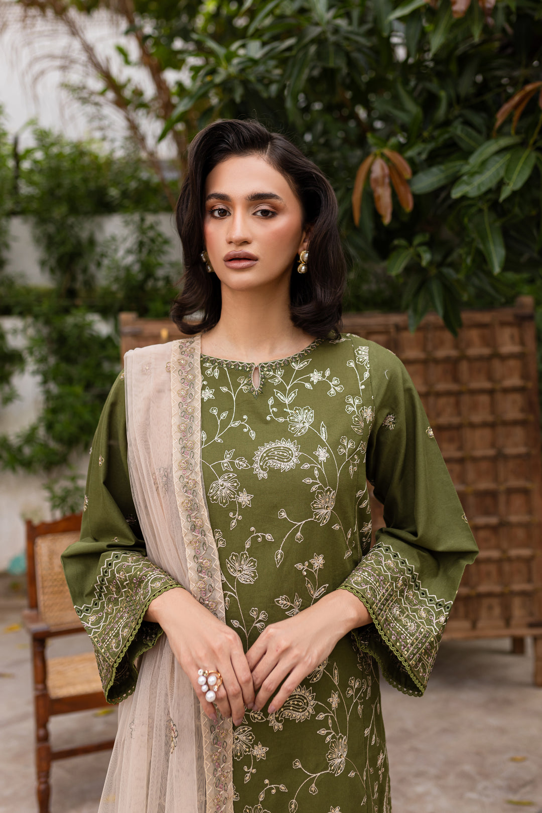 Lubana 3pc - Embroidered Khaddar Dress - BATIK