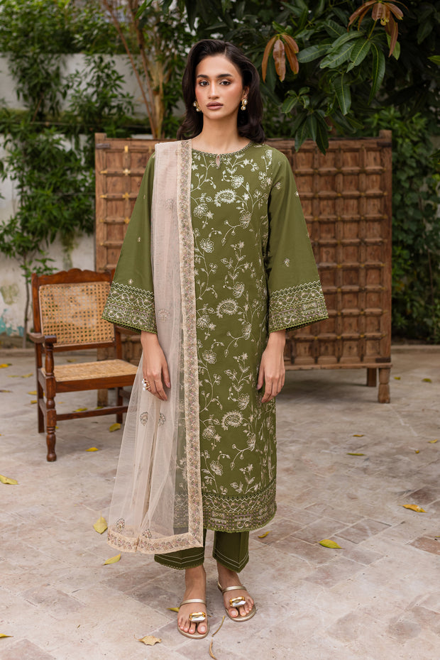 Lubana 3pc - Embroidered Khaddar Dress - BATIK