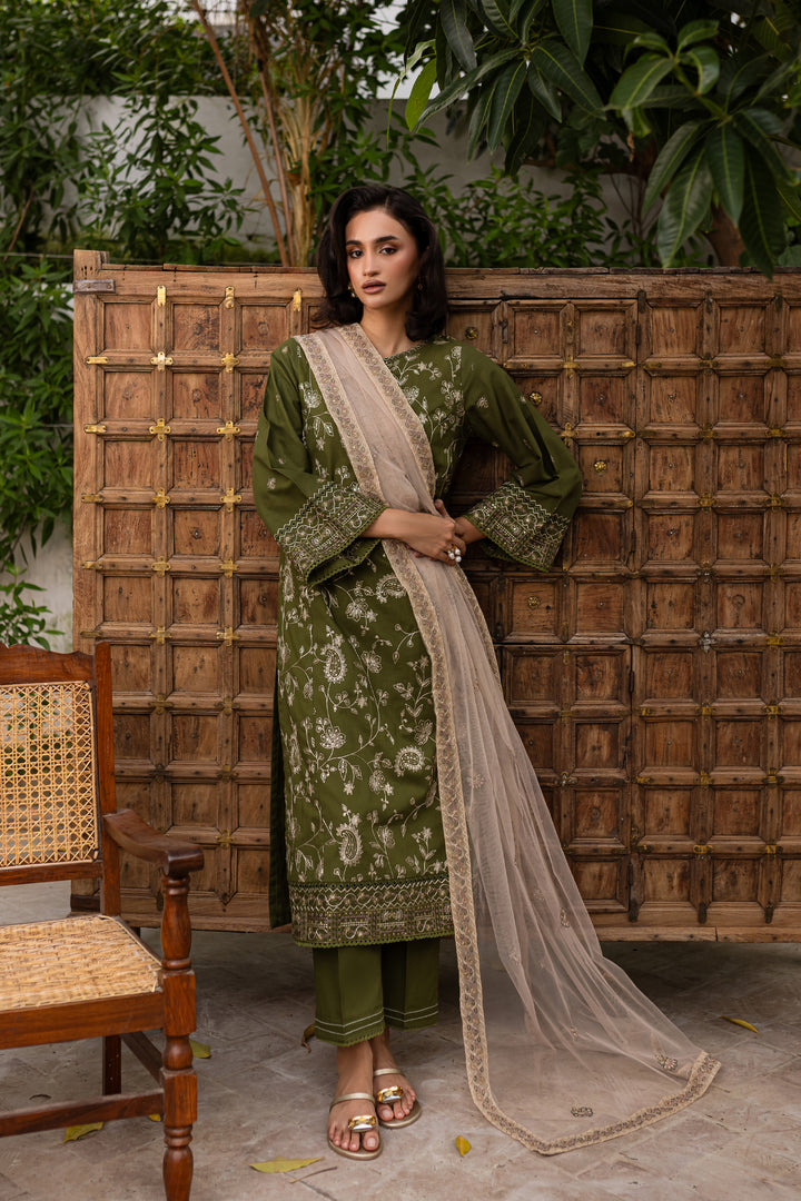 Lubana 3pc - Embroidered Khaddar Dress - BATIK