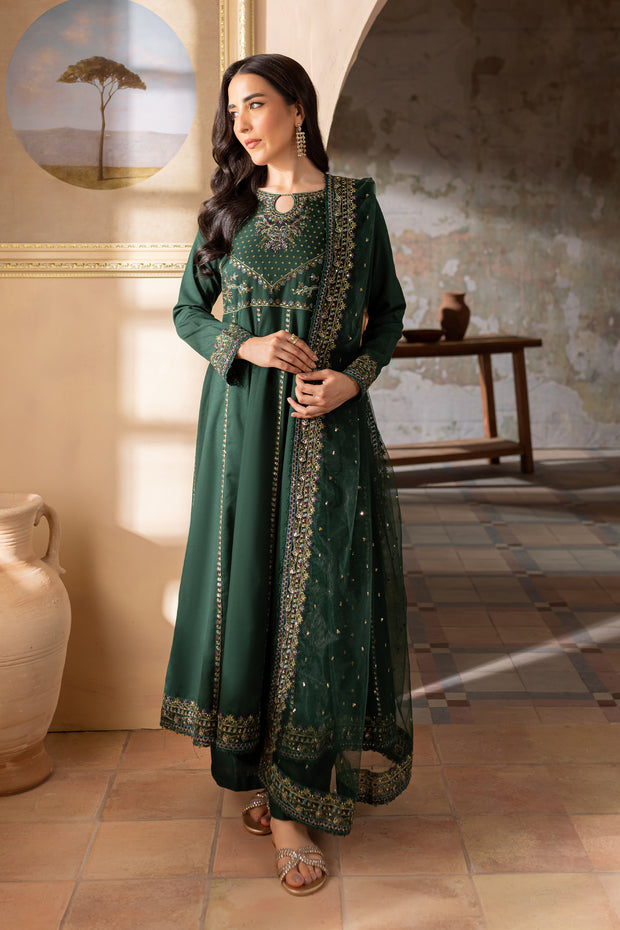 Mystic 3Pc - Embroidered Khaddar Dress