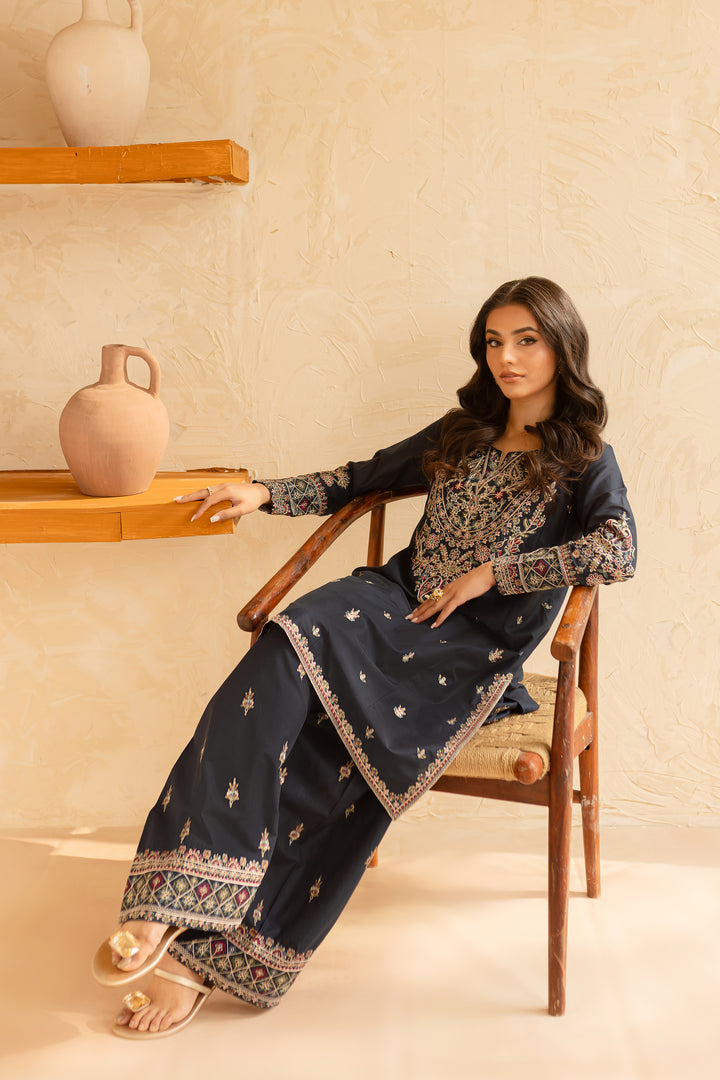 Blue Opal 2Pc- Embroidered Lawn Dress