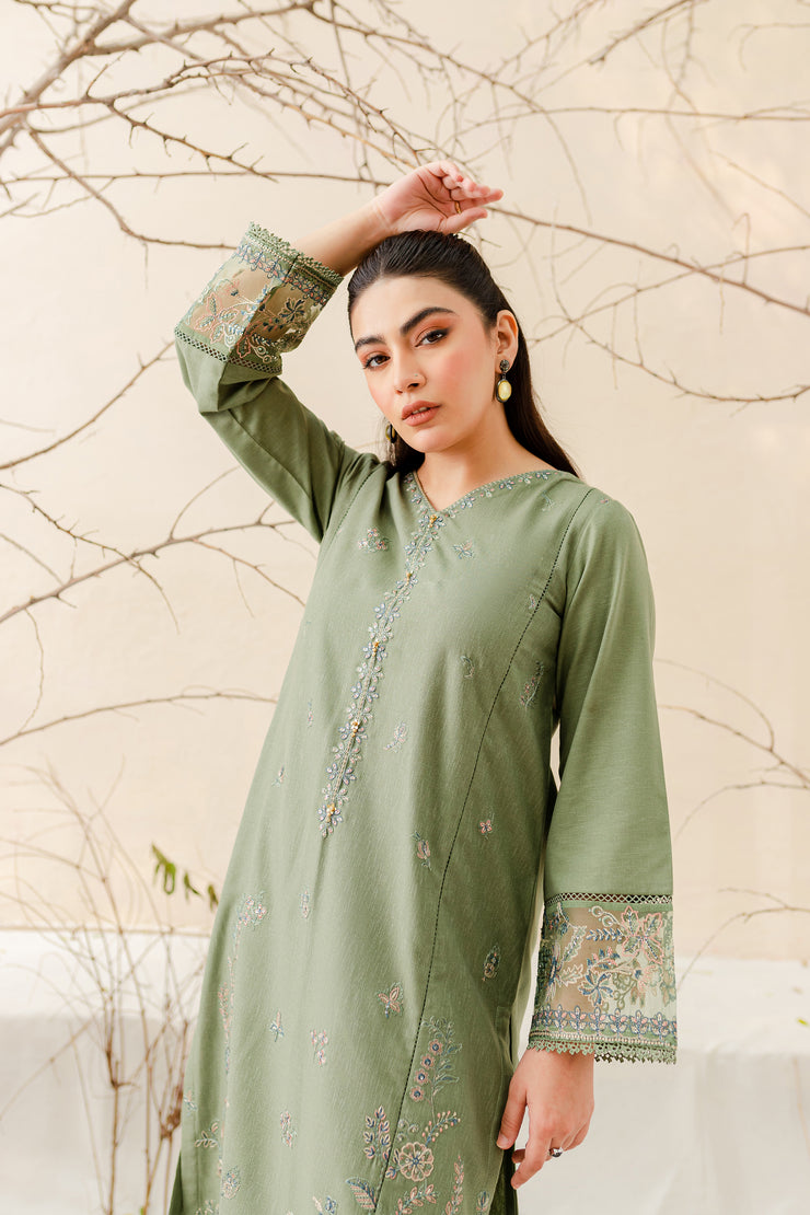 Avena 2Pc - Embroidered Karandi Dress - BATIK