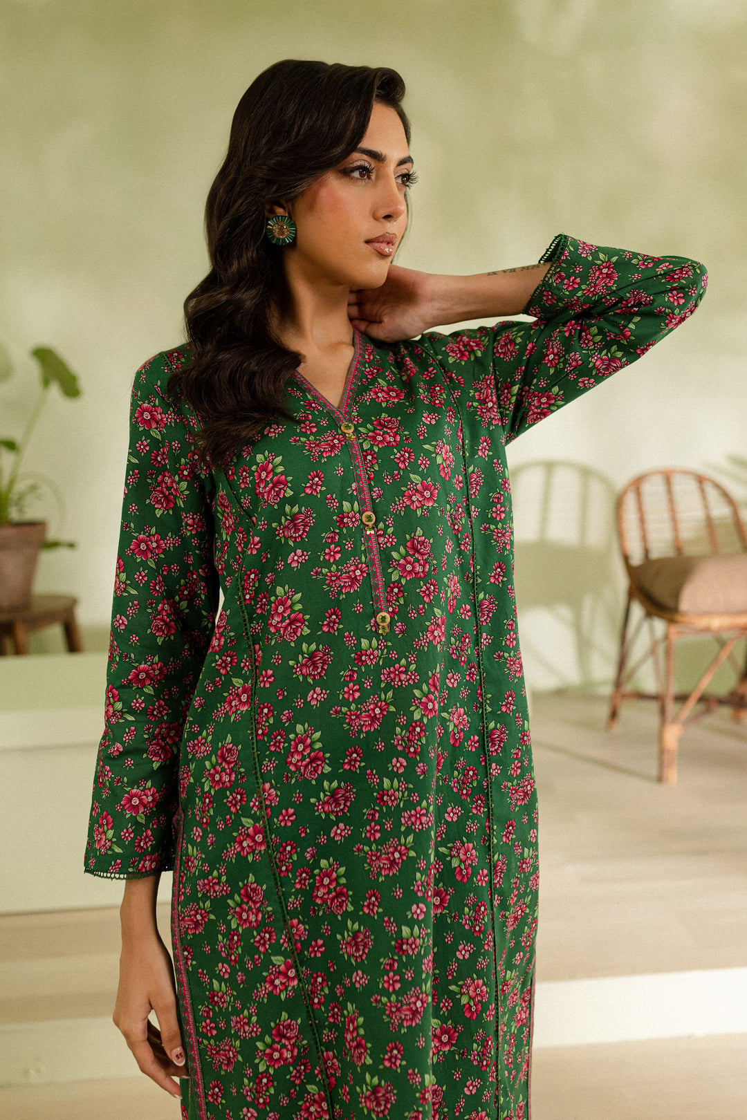 Green Pearl 2pc - Printed Khaddar Dress - BATIK