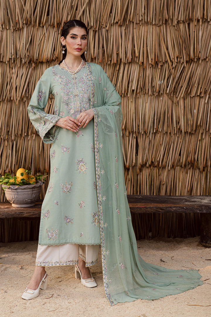 Brandon 3Pc - Embroidered Khaddar Dress