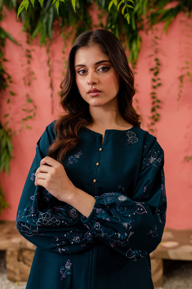 Willow 2Pc - Embroidered Khaddar Dress - BATIK