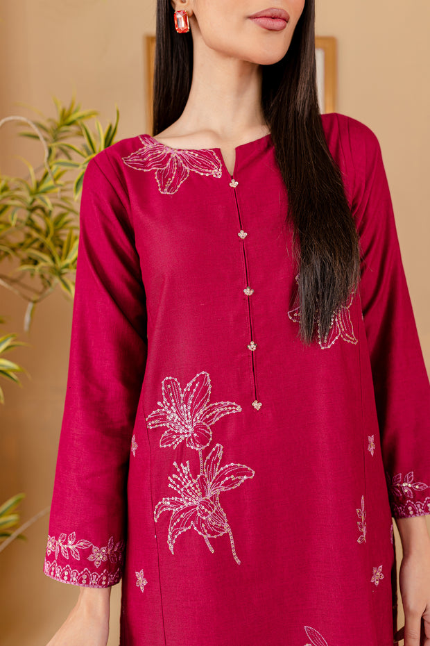 Lilly 3Pc - Embroidered Karandi Dress