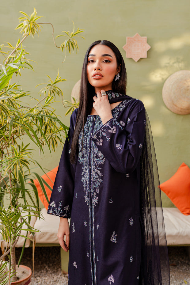 Sarang 3Pc - Embroidered Karandi Dress - BATIK