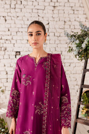 Merlot 3Pc - Embroidered Lawn Dress