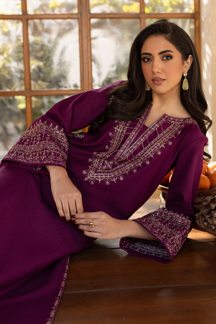 Vinho 2Pc - Embroidered Karandi Dress - BATIK