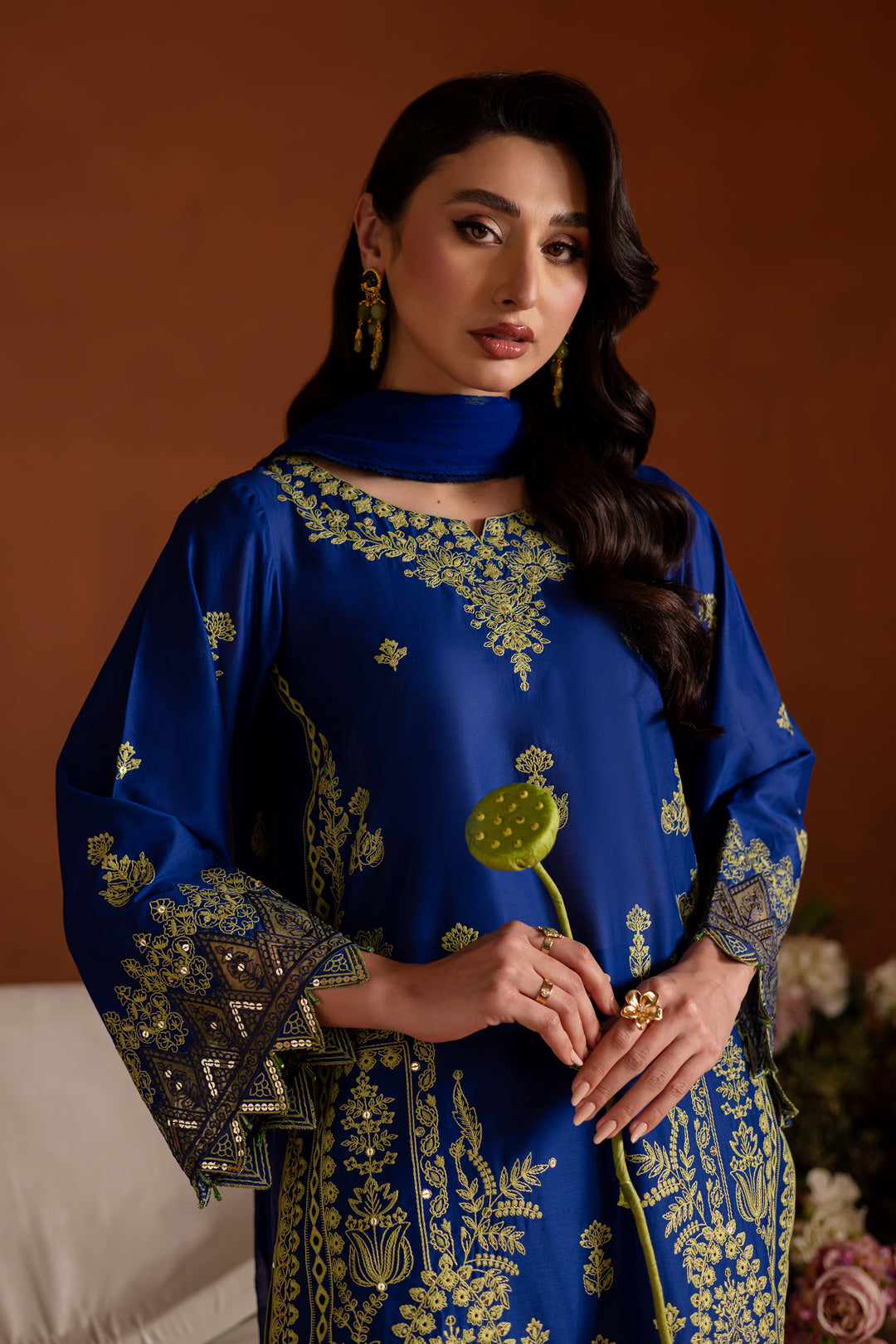 Sole Blue 3Pc - Embroidered Lawn Dress