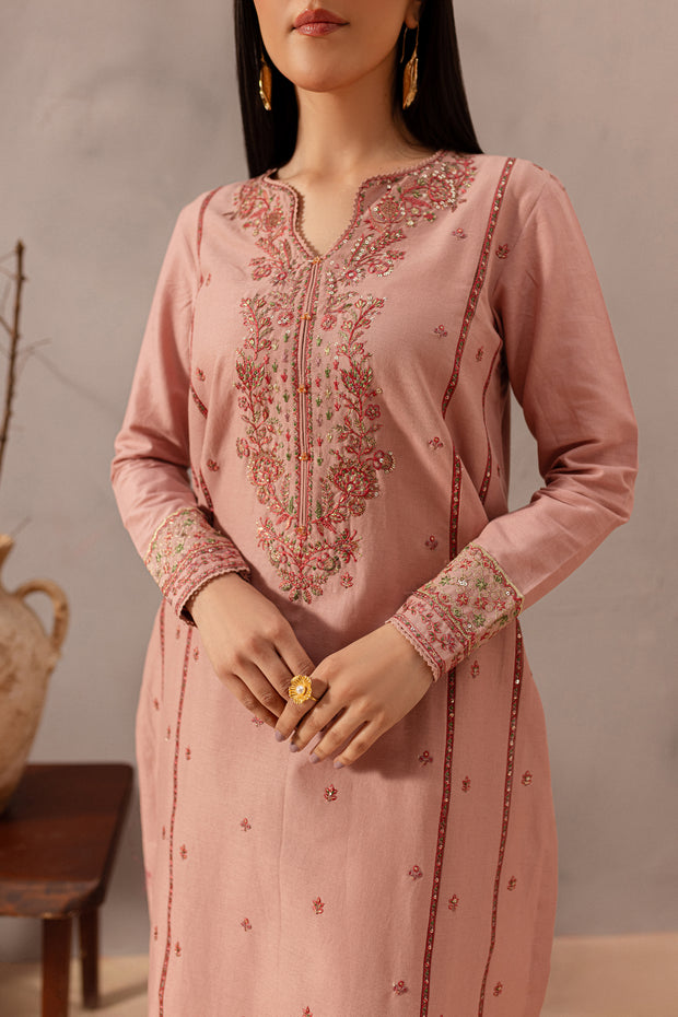 Flamingo 2Pc - Embroidered Khaddar Dress - BATIK