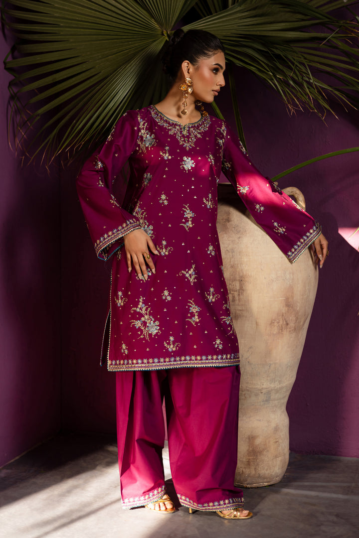 Flora 2Pc - Embroidered Solid Dress - BATIK
