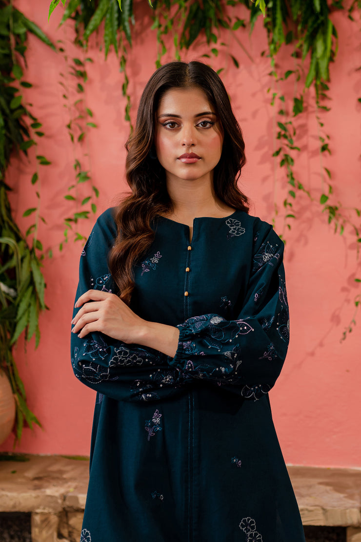 Willow 2Pc - Embroidered Khaddar Dress - BATIK