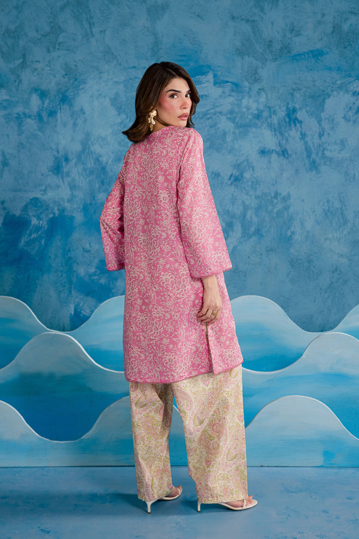 Pink Serena 2Pc - Printed Lawn Dress