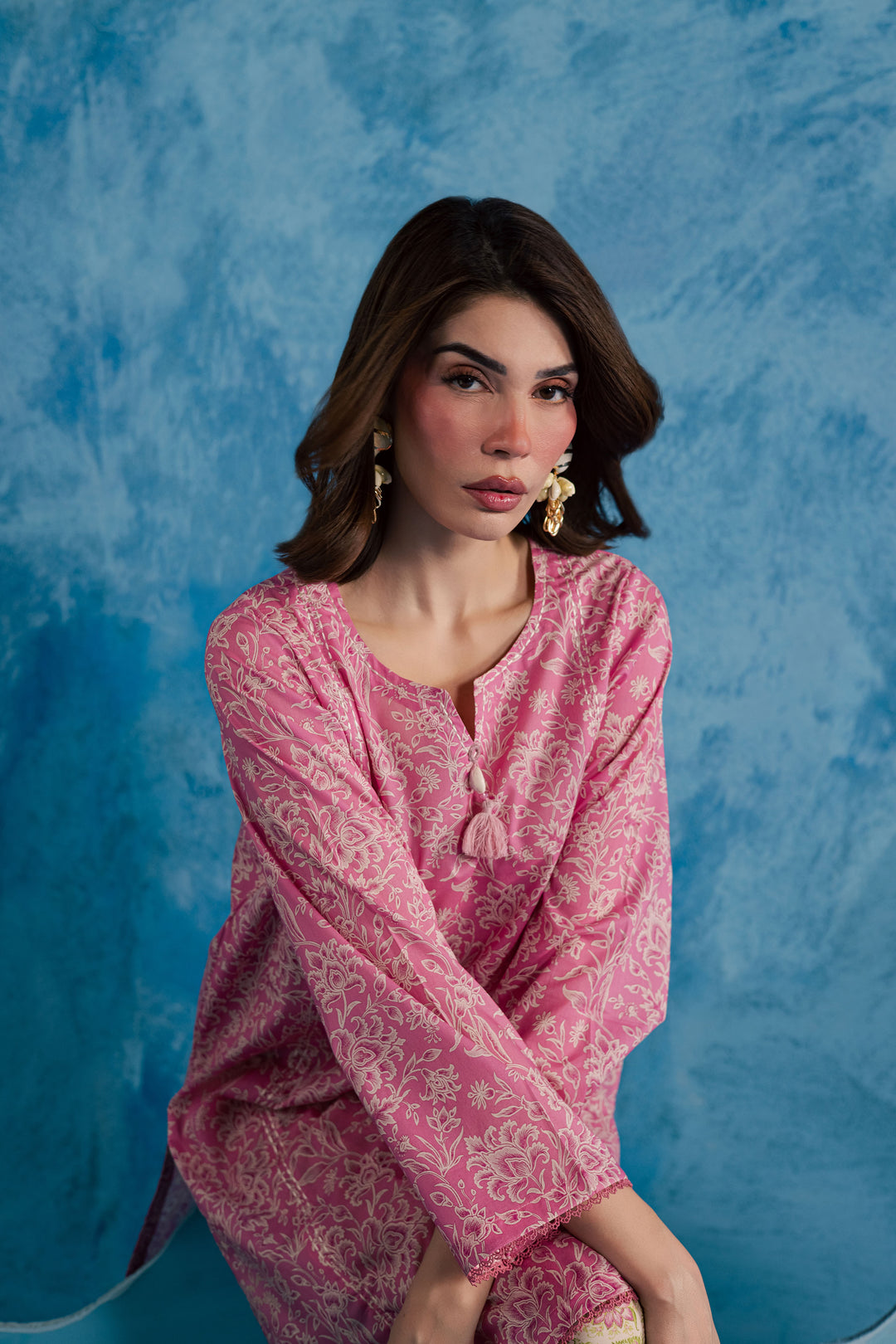 Pink Serena 2Pc - Printed Lawn Dress