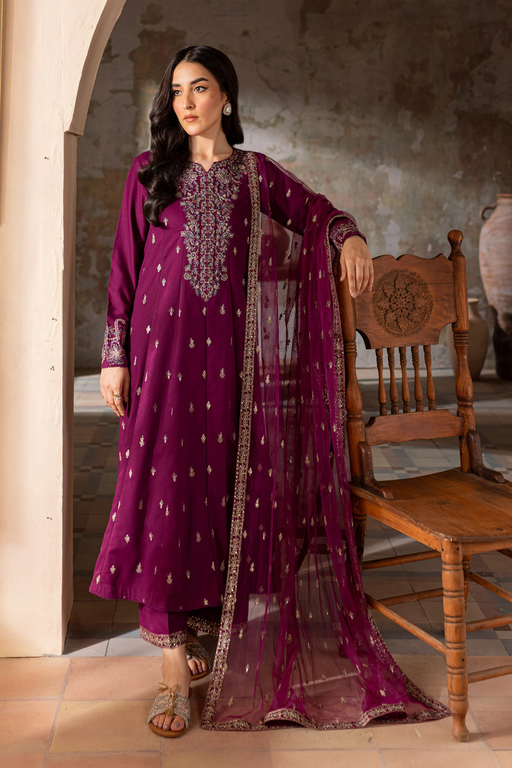 Astro 3Pc - Embroidered Khaddar Dress