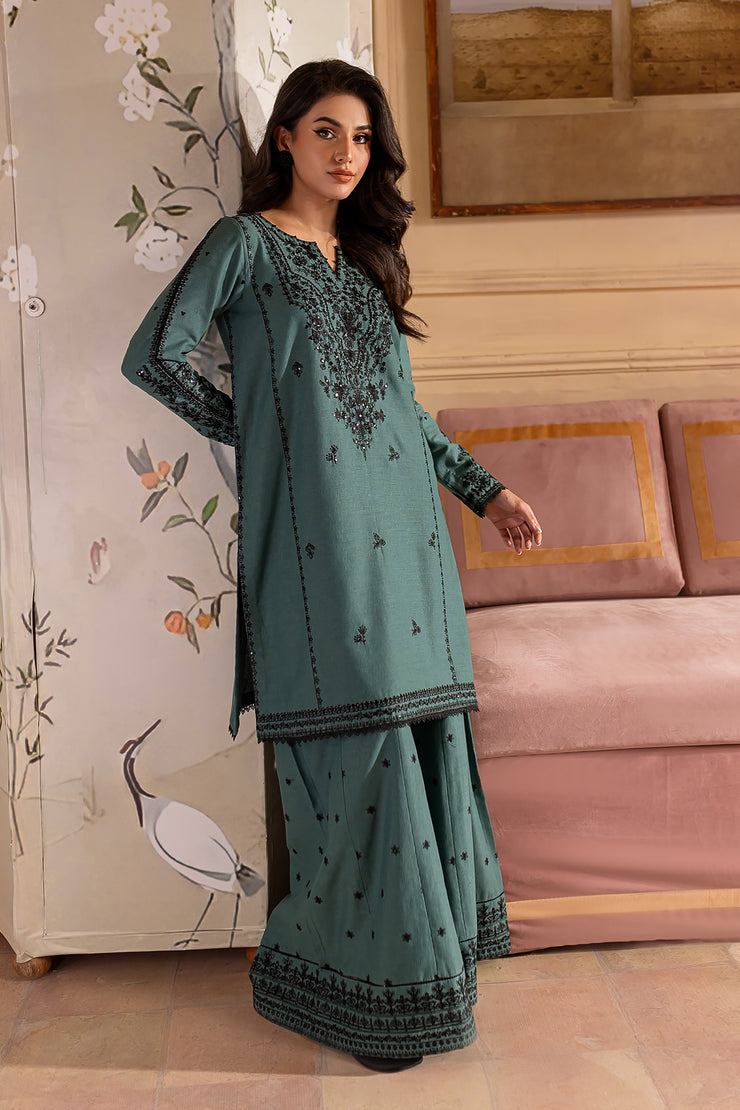 Sapphire Outfit 2Pc - Embroidered Khaddar Dress