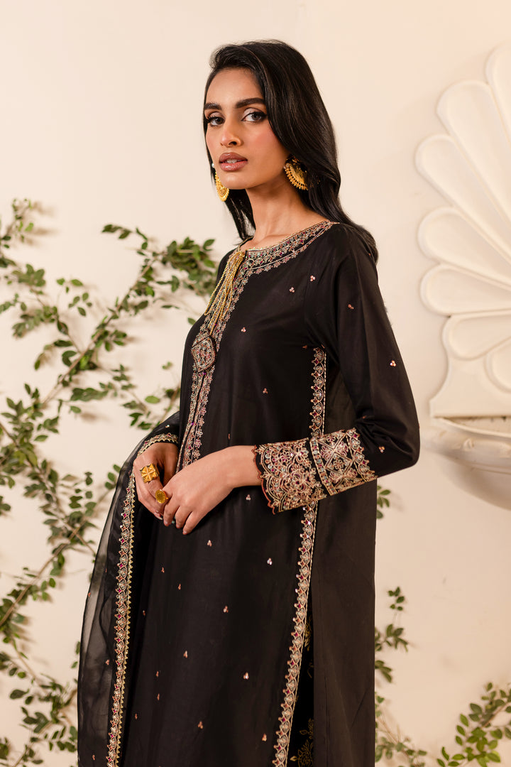 Aria 3Pc - Embroidered Sharara Pret