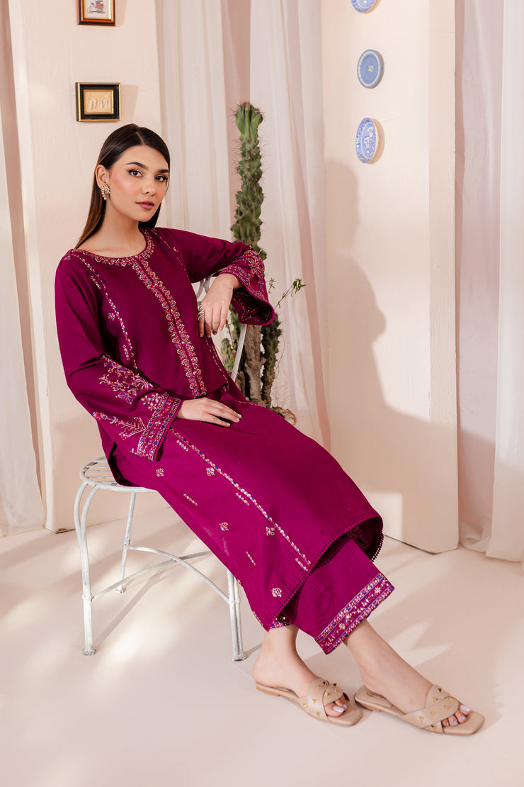 Joy 2Pc - Embroidered Khaddar Dress - BATIK