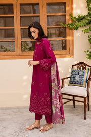 Lilas 3Pc - Embroidered Khaddar Dress - BATIK