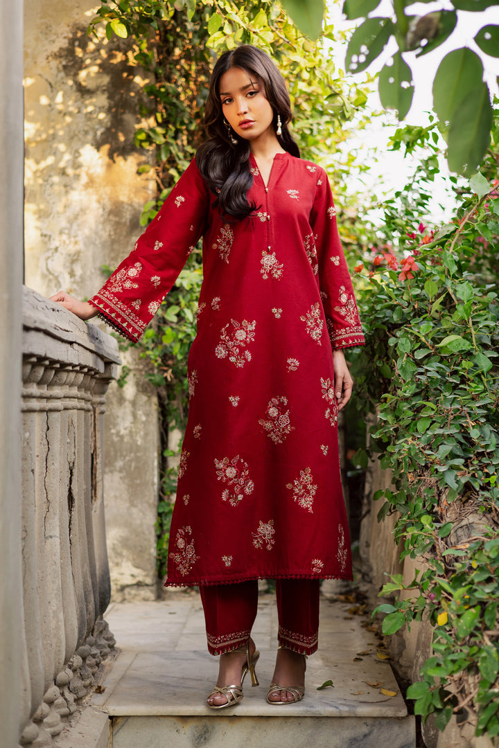 Arisu 2Pc - Embroidered Khaddar Dress
