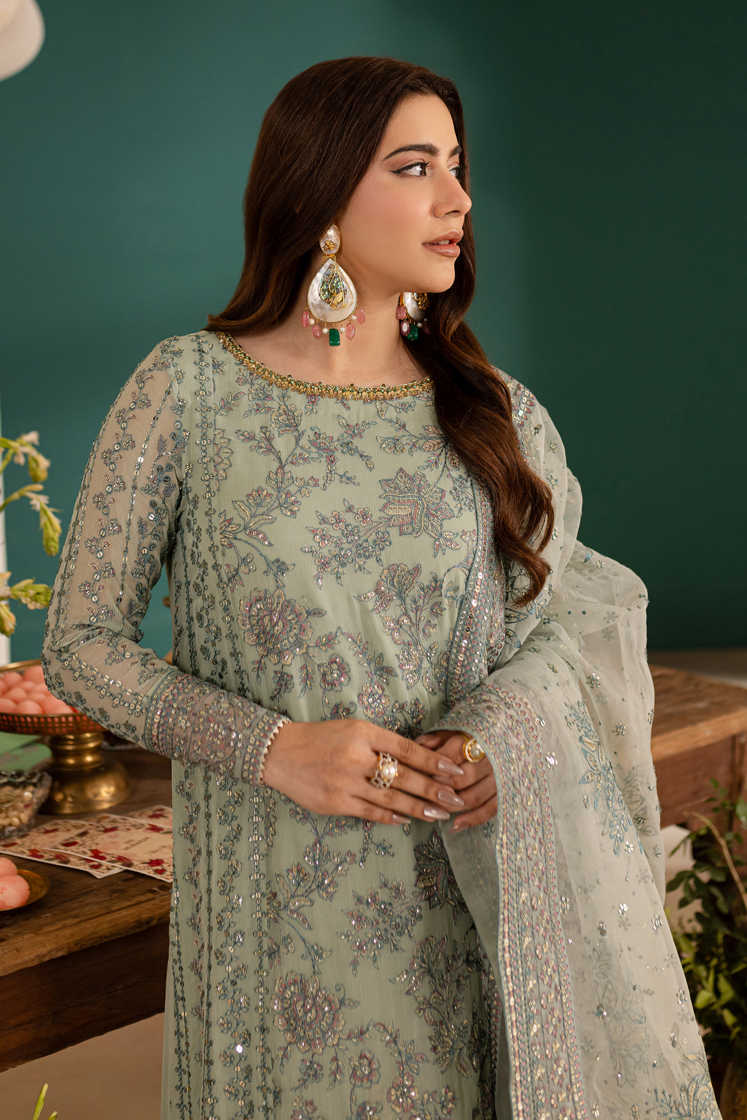 Abyan 3Pc - Embroidered Luxe Pret