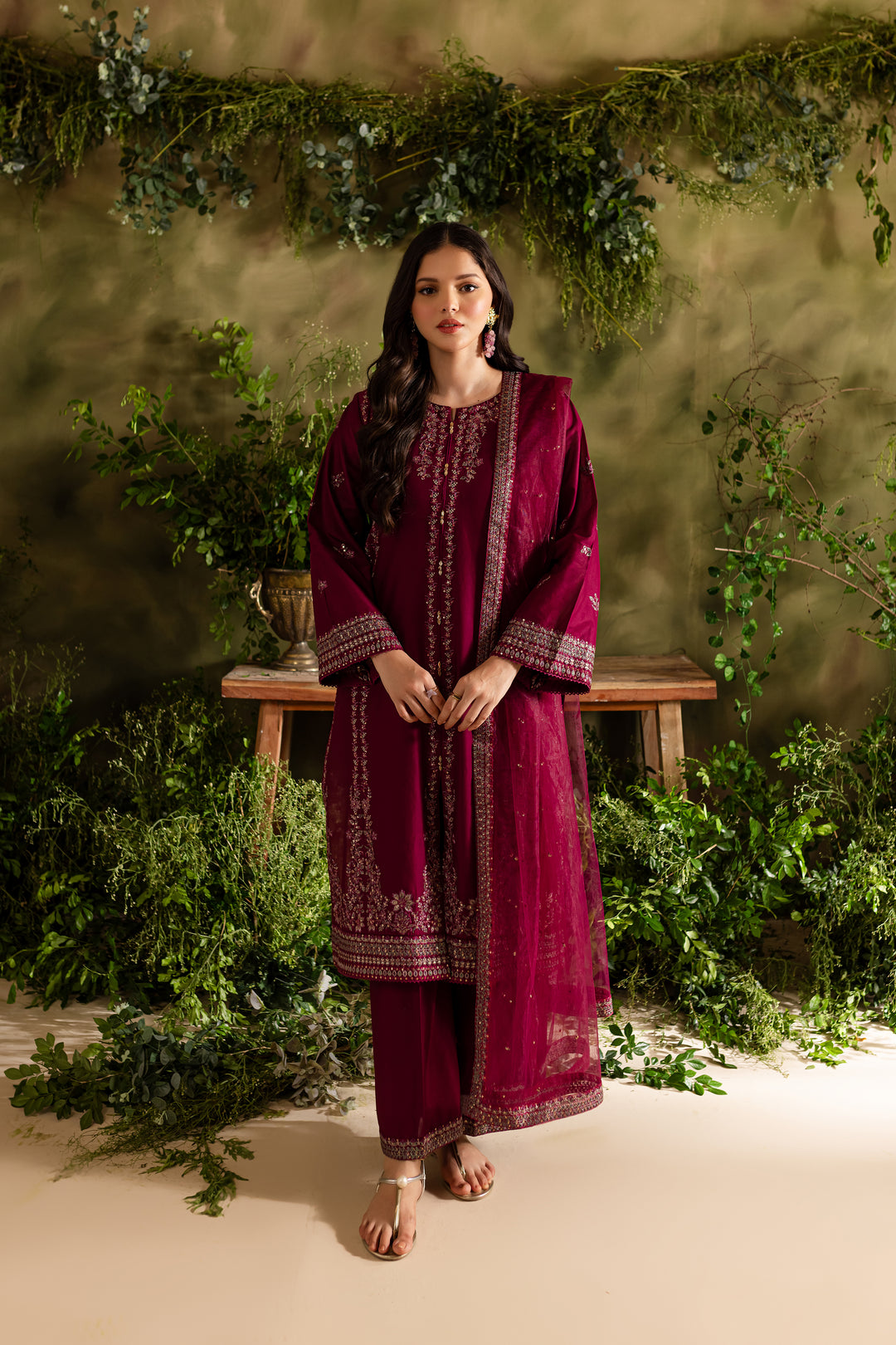 Jugnu 3Pc - Embroidered Lawn Dress - BATIK