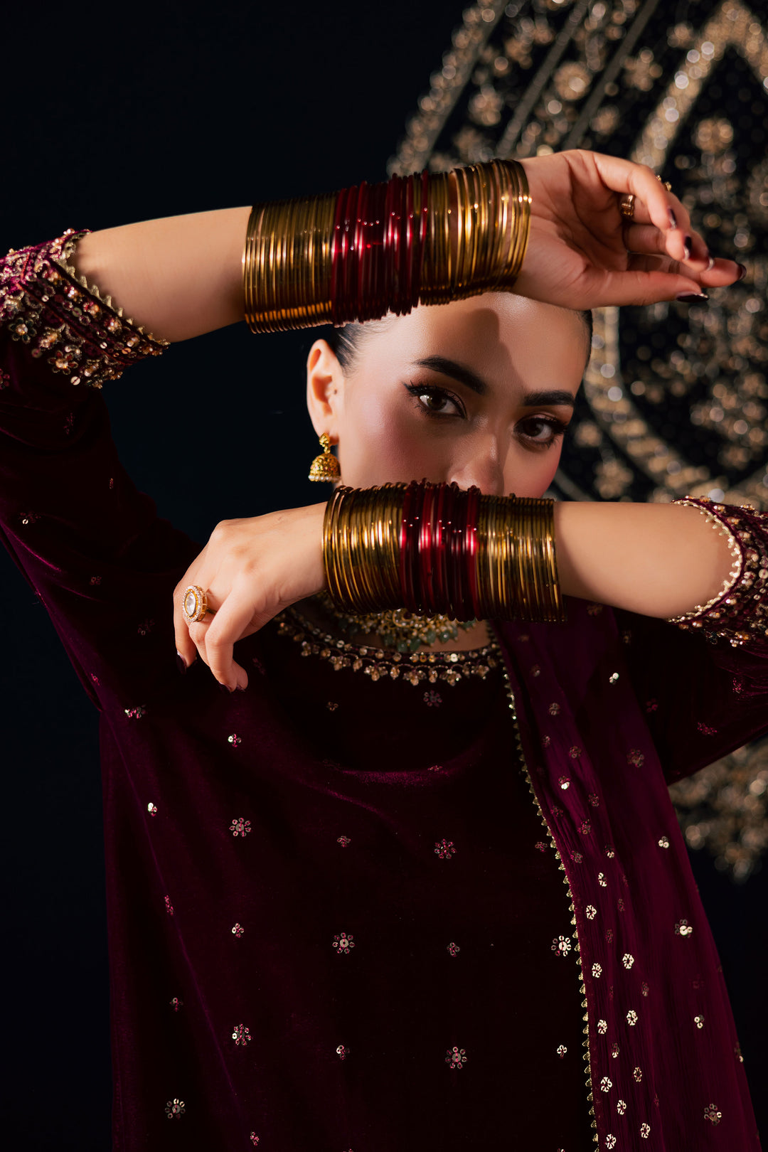 Nayaab 3Pc - Velvet Luxe Pret