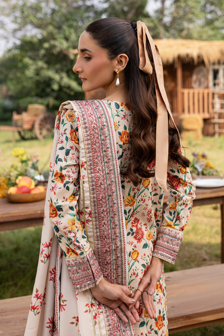 Russel 3Pc - Printed Khaddar Dress