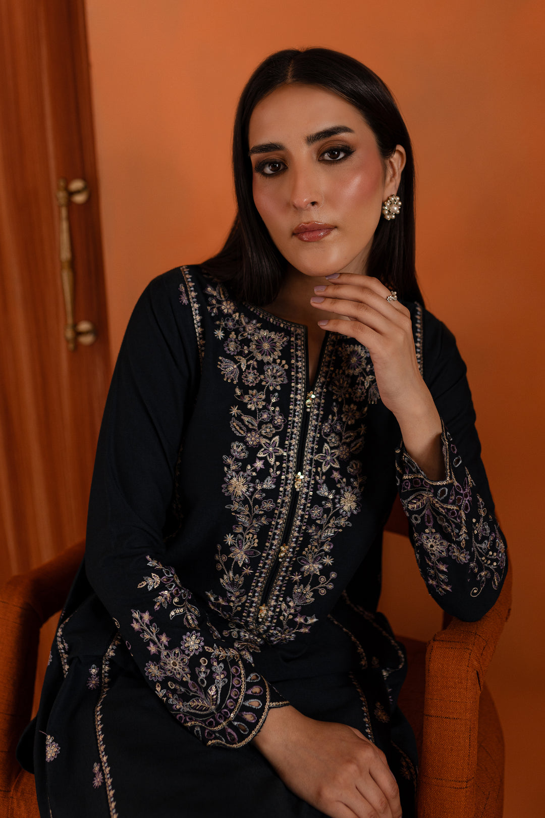 Ezzah 2Pc - Embroidered Karandi Dress - BATIK