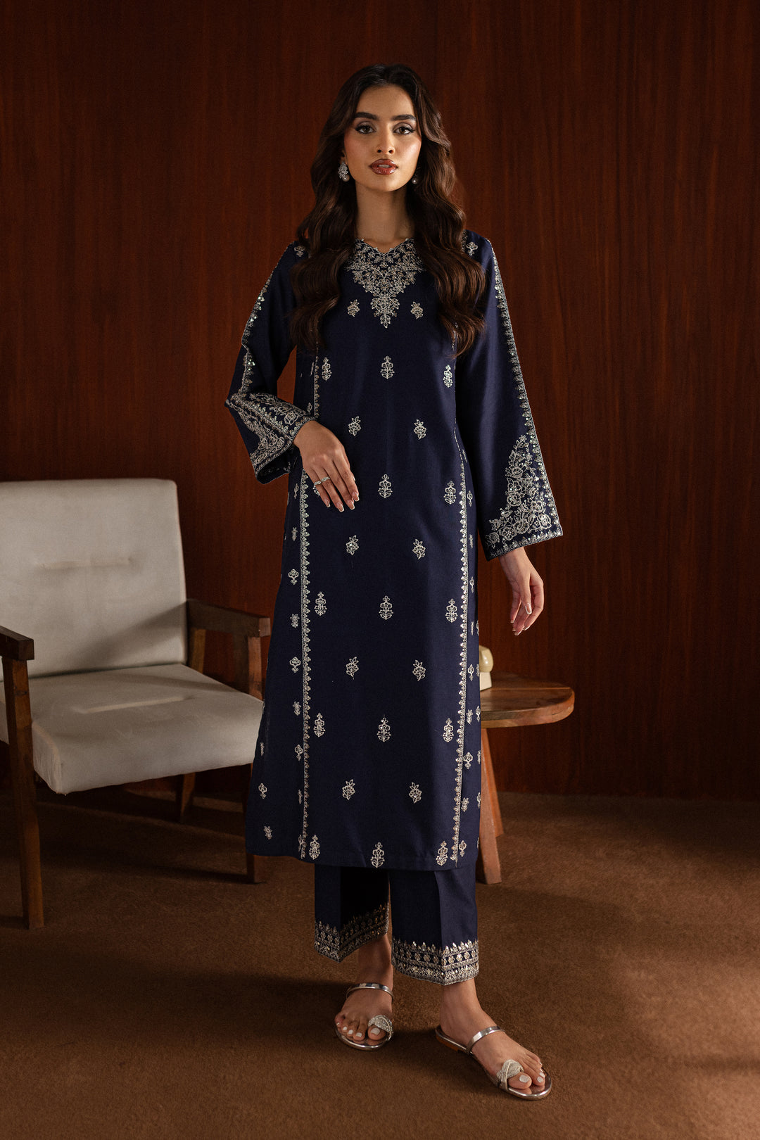 Sheen 2Pc - Embroidered Karandi Dress - BATIK