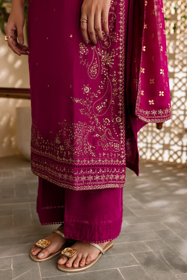 Uneza 3Pc - Embroidered Khaddar Dress - BATIK