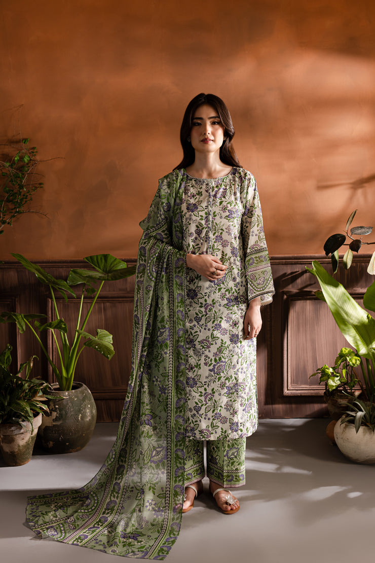 Parisa 3Pc - Printed Lawn Dress - BATIK