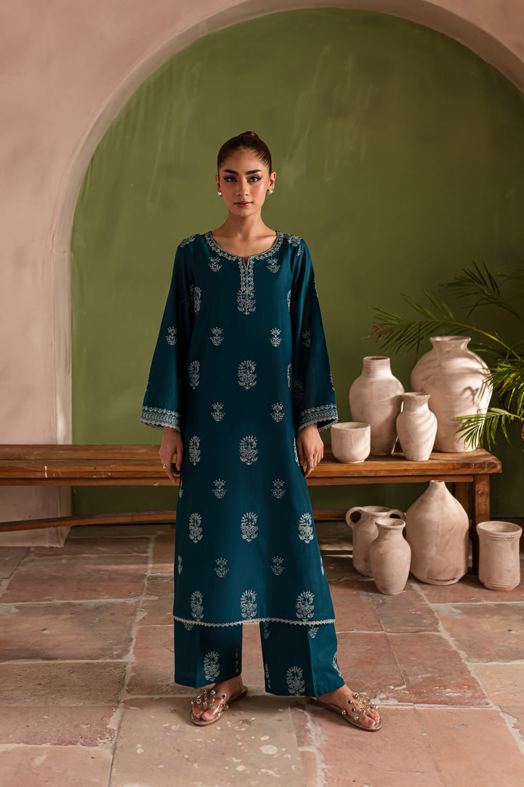 Aqua Beach 2Pc - Embroidered Lawn Dress - BATIK