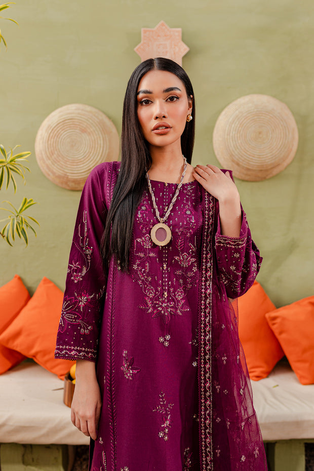 Muscat 3Pc - Embroidered Khaddar Dress - BATIK