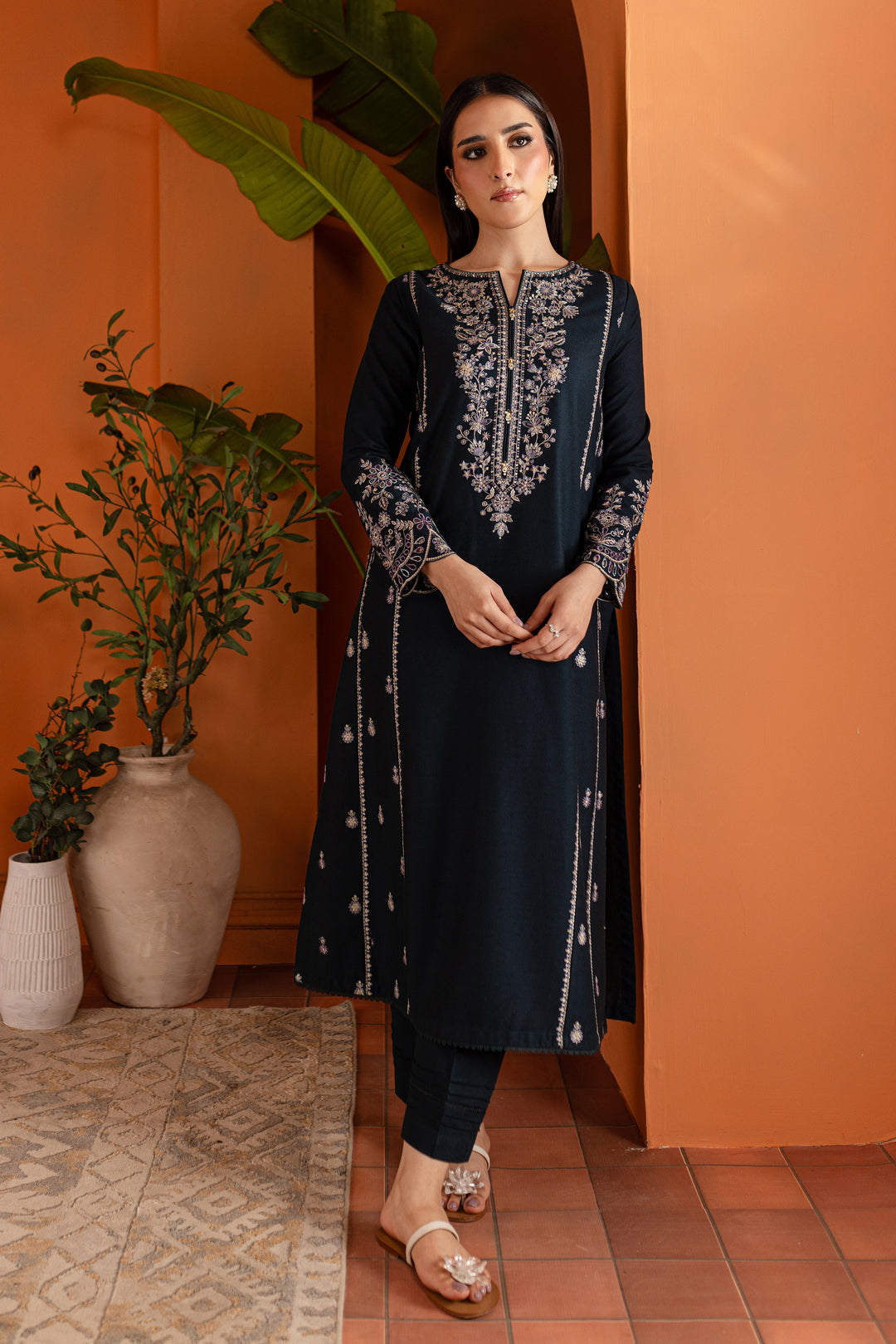 Ezzah 2Pc - Embroidered Karandi Dress - BATIK