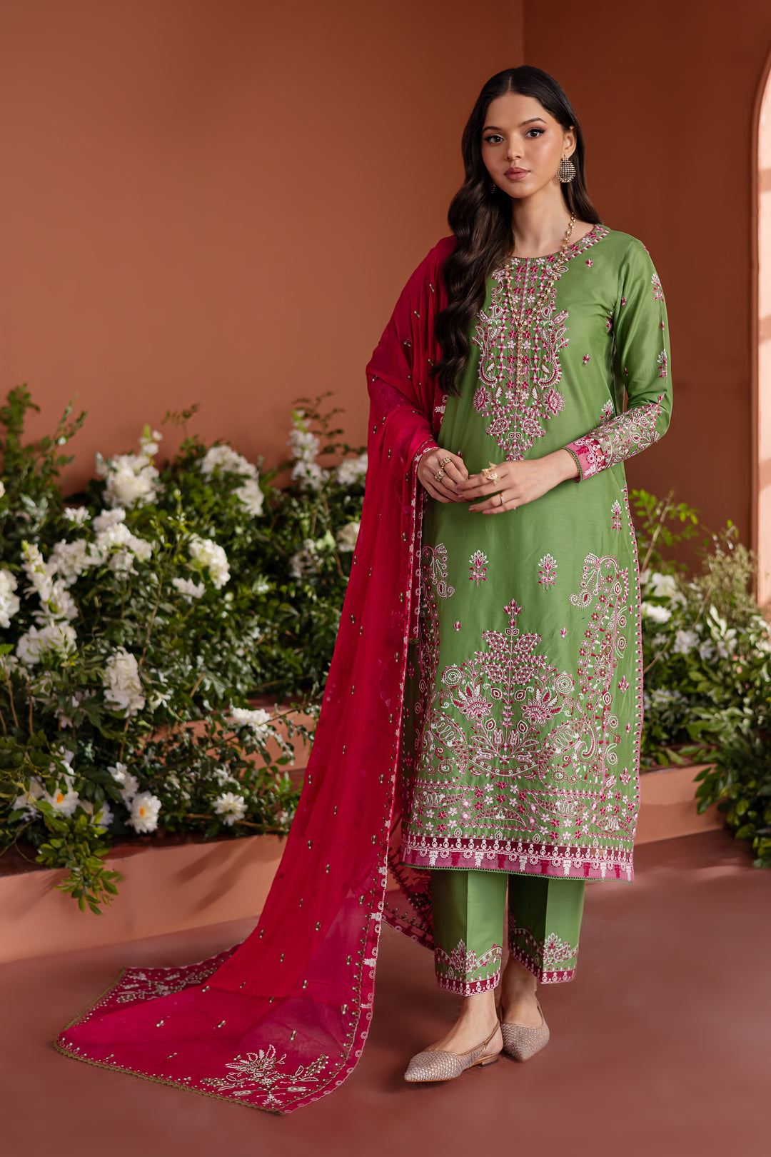 Eirs 3Pc - Embroidered Lawn Dress