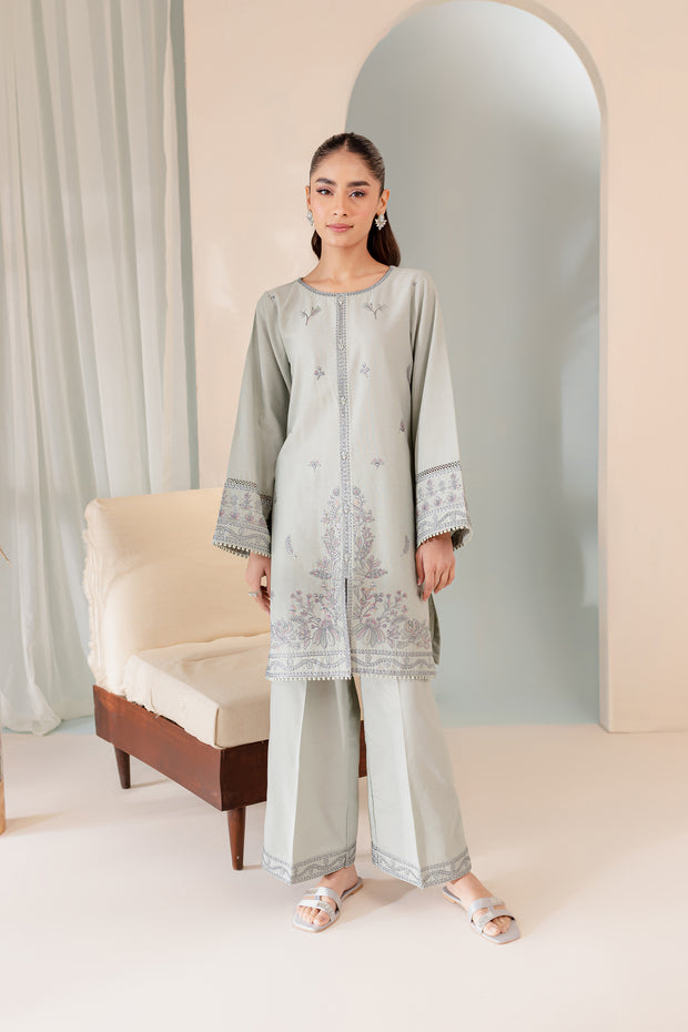 Jisoo 2Pc - Embroidered Karandi Dress - BATIK