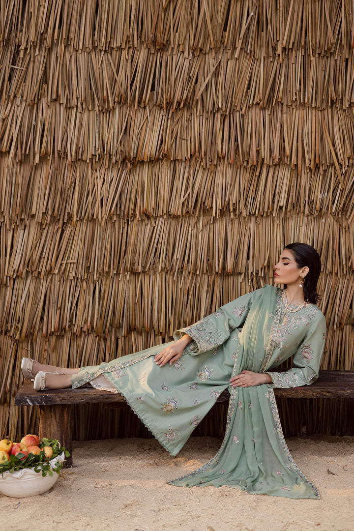 Brandon 3Pc - Embroidered Khaddar Dress