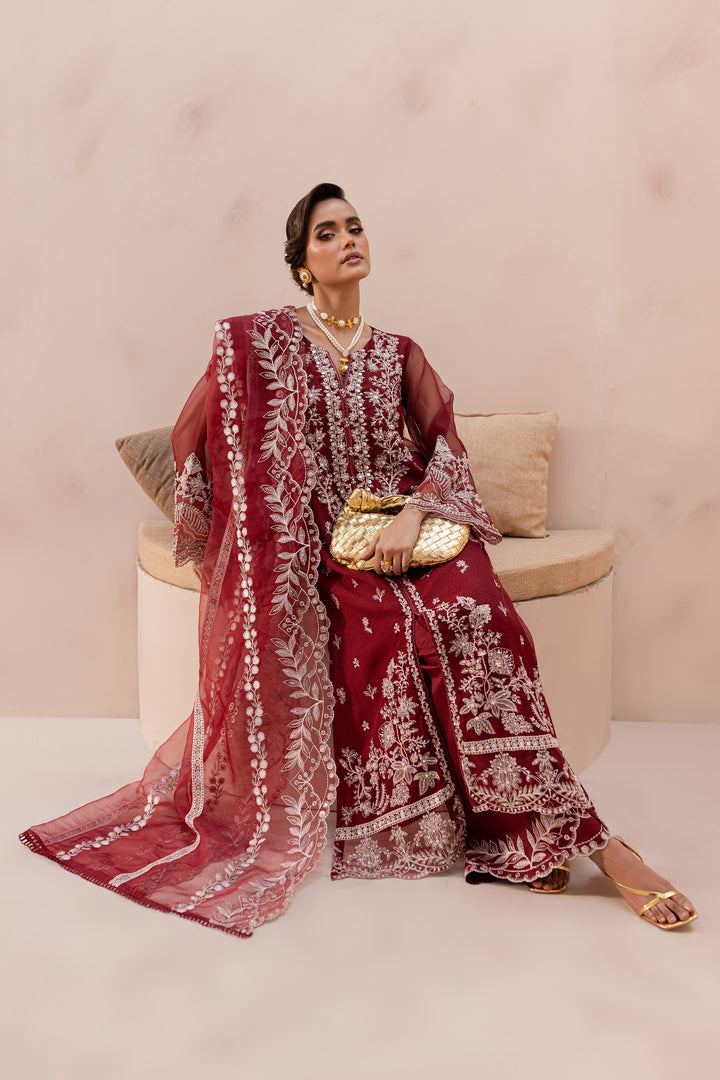 Ruby Rouge 3Pc - Embroidered Luxe PRET - BATIK