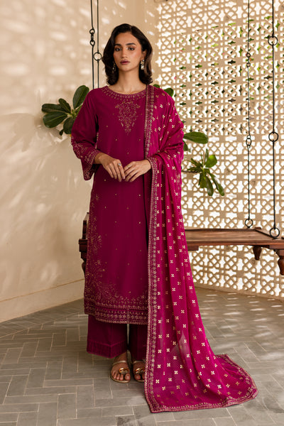 Uneza 3Pc - Embroidered Khaddar Dress - BATIK