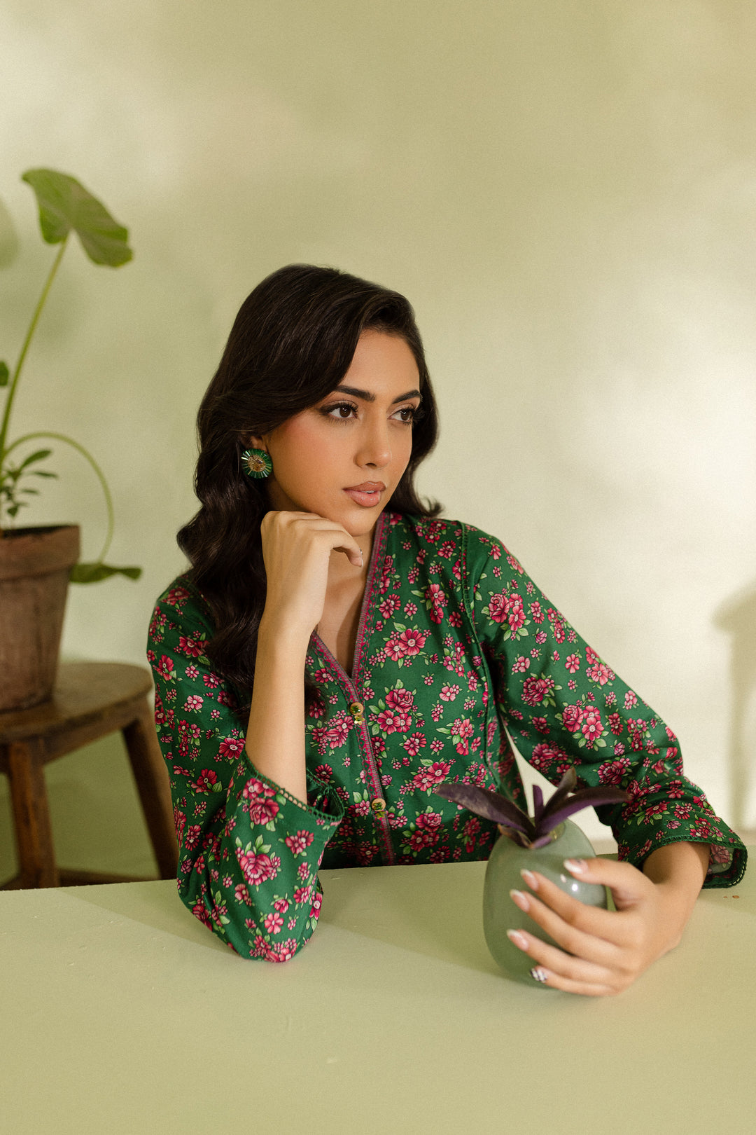 Green Pearl 2pc - Printed Khaddar Dress - BATIK