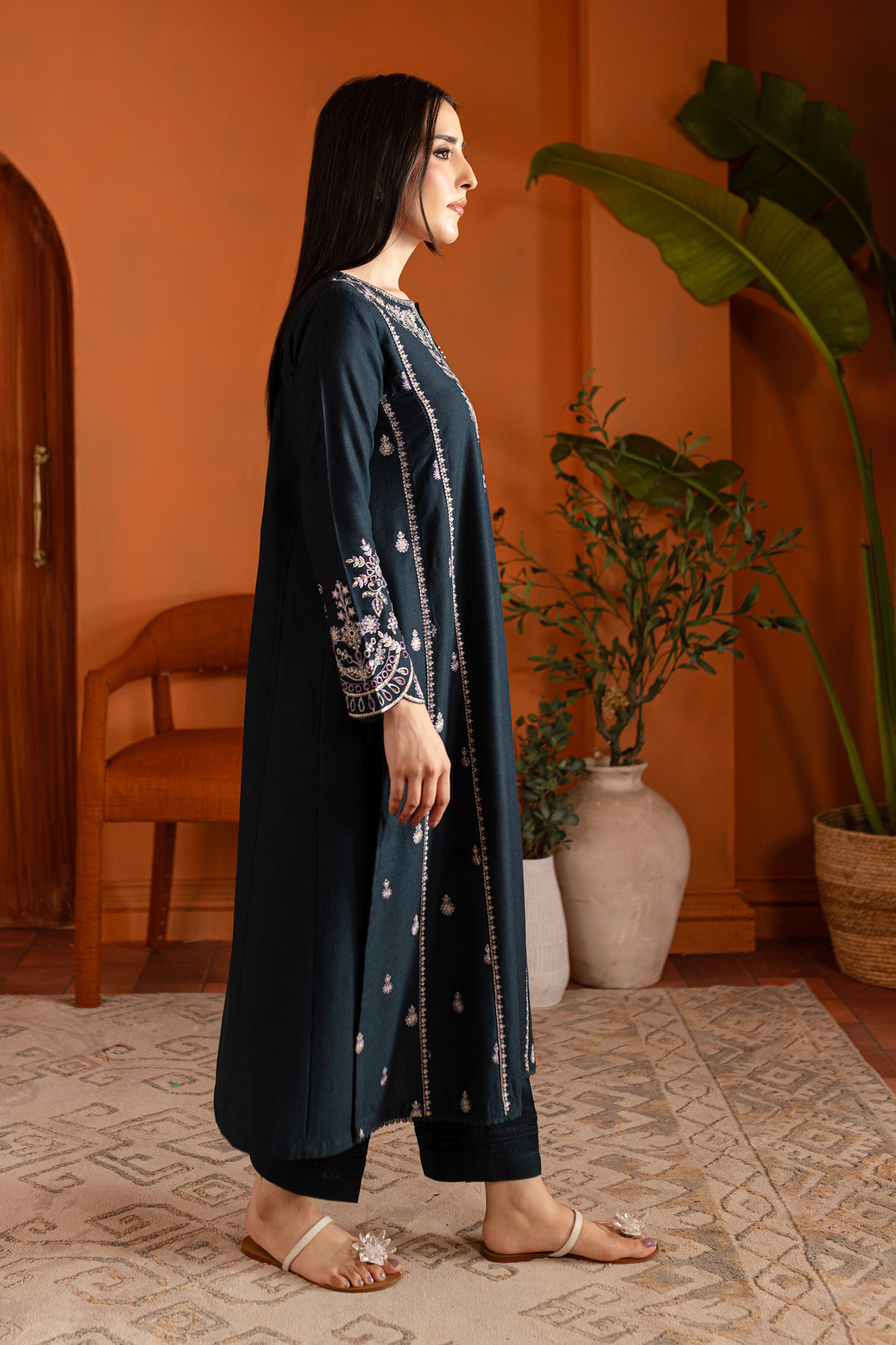 Ezzah 2Pc - Embroidered Karandi Dress - BATIK