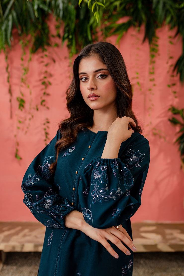Willow 2Pc - Embroidered Khaddar Dress - BATIK