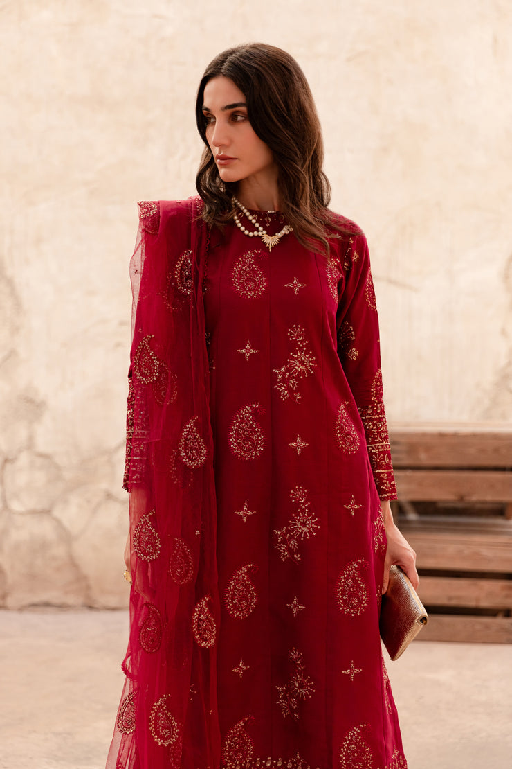 Jasper 3Pc - Embroidered Khaddar Dress