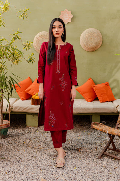 Parel 2Pc - Embroidered Khaddar Dress - BATIK