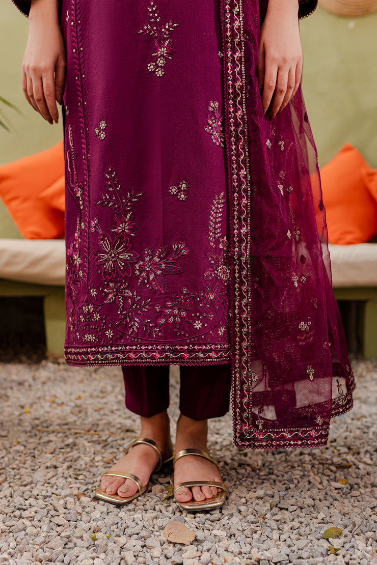 Muscat 3Pc - Embroidered Khaddar Dress - BATIK